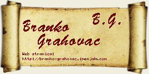 Branko Grahovac vizit kartica